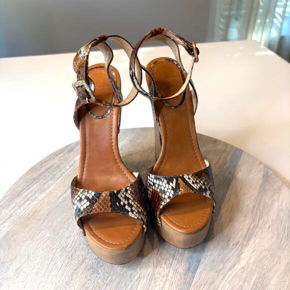 Alexandre Birman Exotic Crocodile Print Open Toe Platform Sandals US Size 9 - Picture 4 of 13